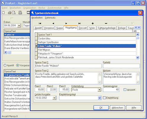 Screenshot vom Programm: ProKart