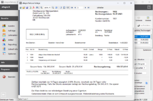 Rechnung Vorschau